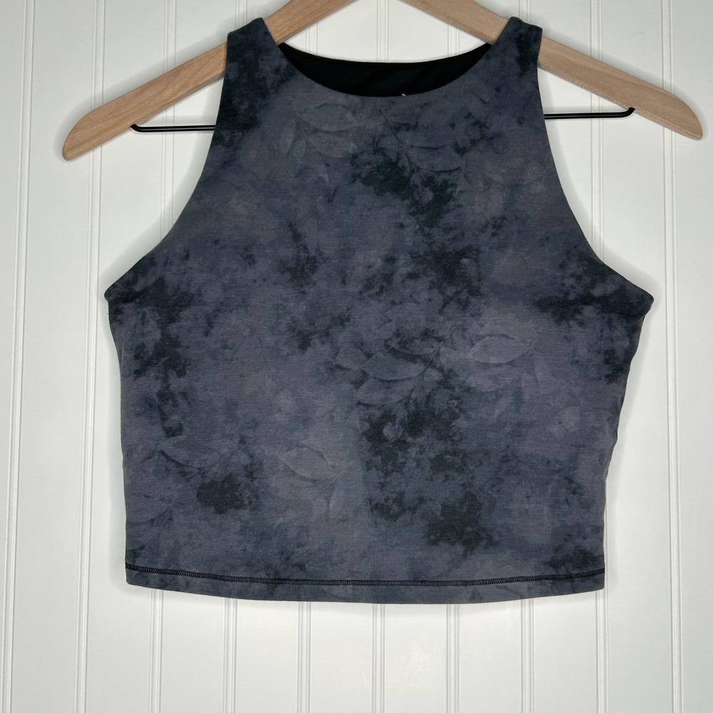 Old Navy PowerChill Womens Sports Bra Tank M Gray Tie Dye Longline Yoga